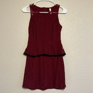 Burgundy Lace Dress